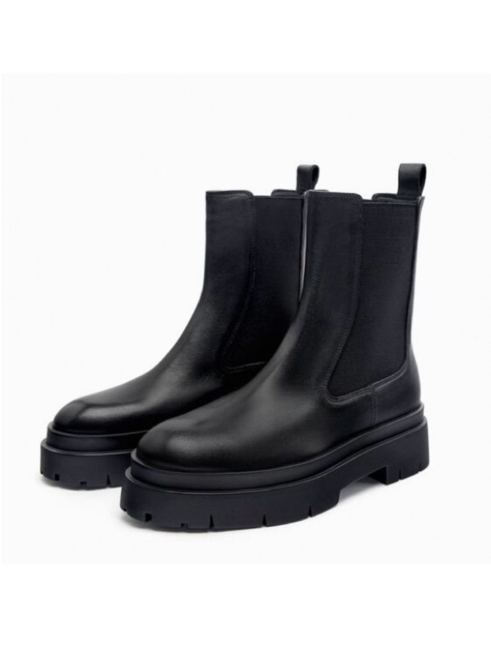 Zara Black Platform Ankle Boots - Women's